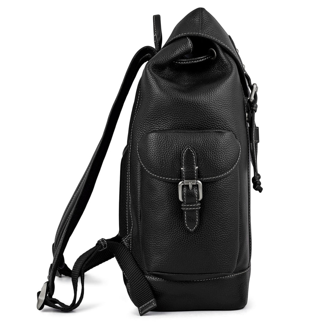 Wax Leather Backpack - Black