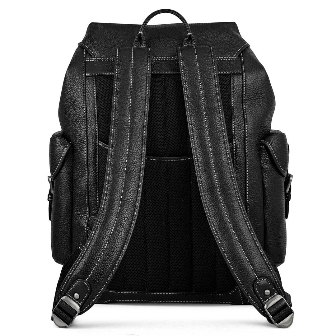 Wax Leather Backpack - Black