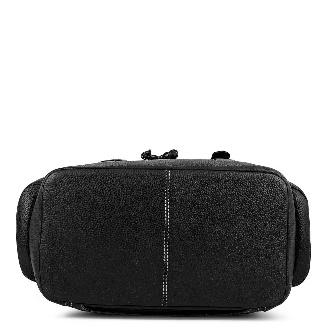 Wax Leather Backpack - Black