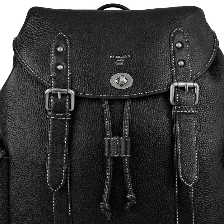 Wax Leather Backpack - Black
