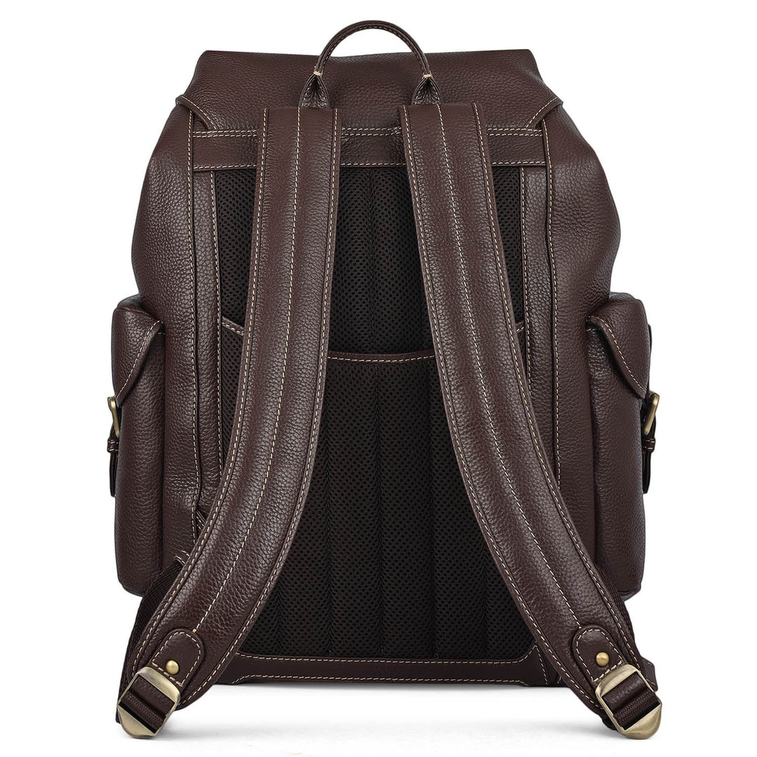 Wax Leather Backpack - Chocolate
