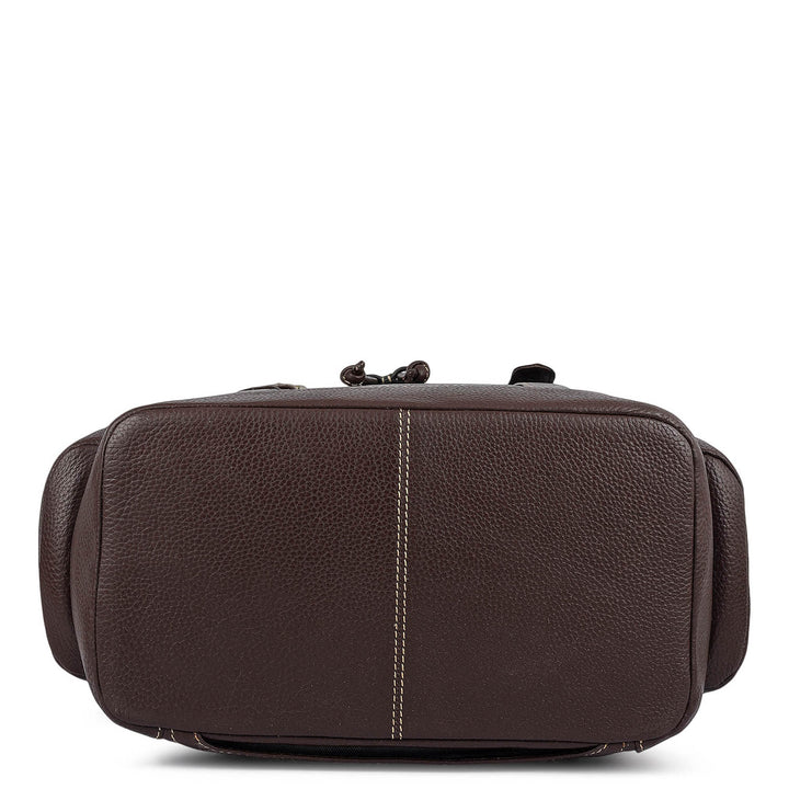 Wax Leather Backpack - Chocolate