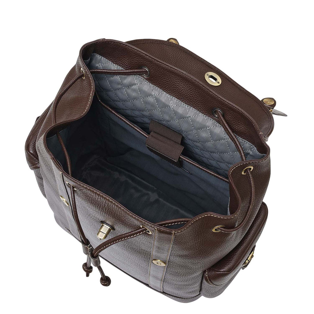 Wax Leather Backpack - Chocolate