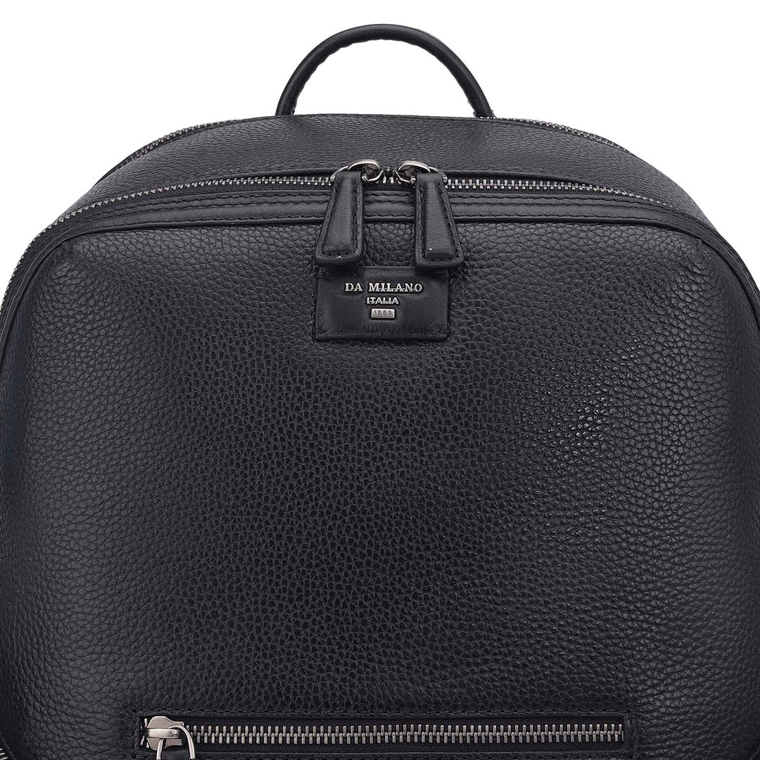 Wax Leather Backpack - Black