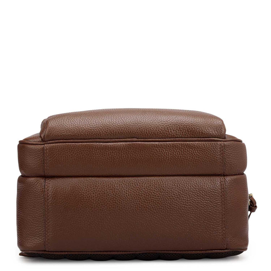 Wax Croco Leather Backpack - Espresso