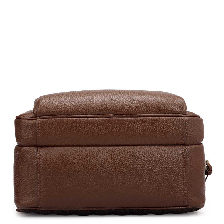 Wax Croco Leather Backpack - Espresso