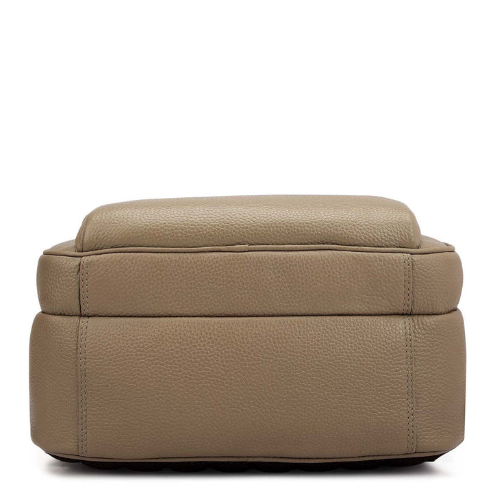 Wax Croco Leather Backpack - Greyish Taupe