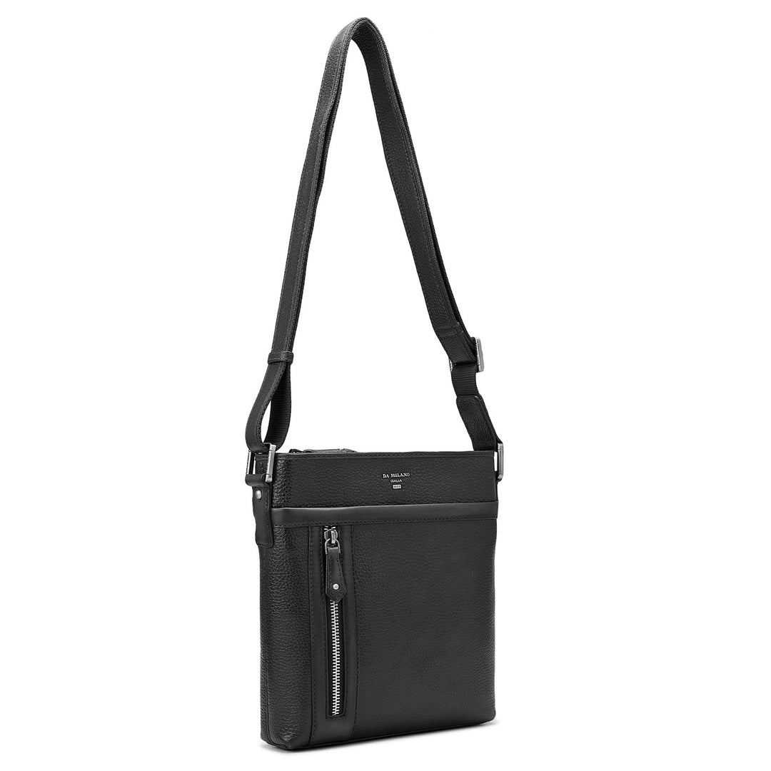 Wax Leather Men Sling - Black