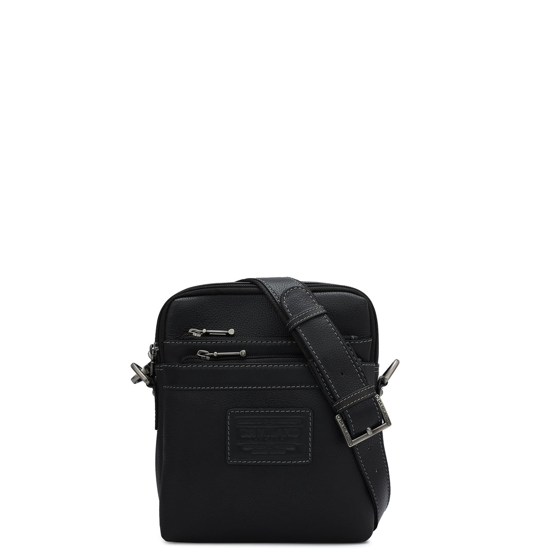 Wax Leather Men Sling - Black