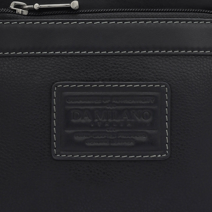 Wax Leather Men Sling - Black