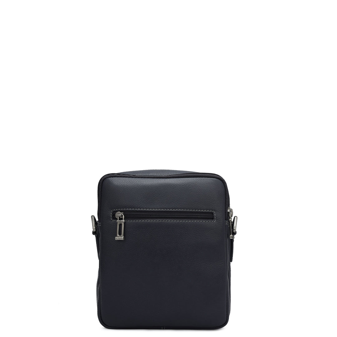 Wax Leather Men Sling - Navy