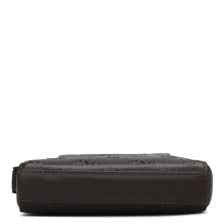 Monogram Wax Leather Men Sling - Chocolate