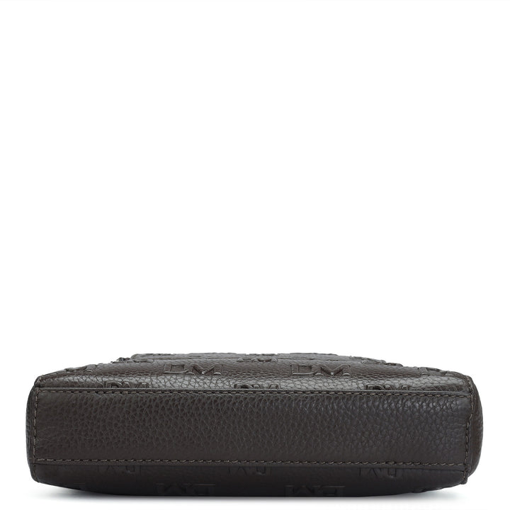 Monogram Wax Leather Mens Sling - Chocolate