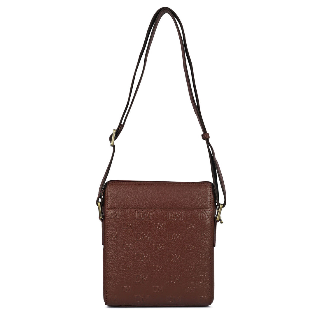 Monogram Wax Leather Men Sling - Espresso