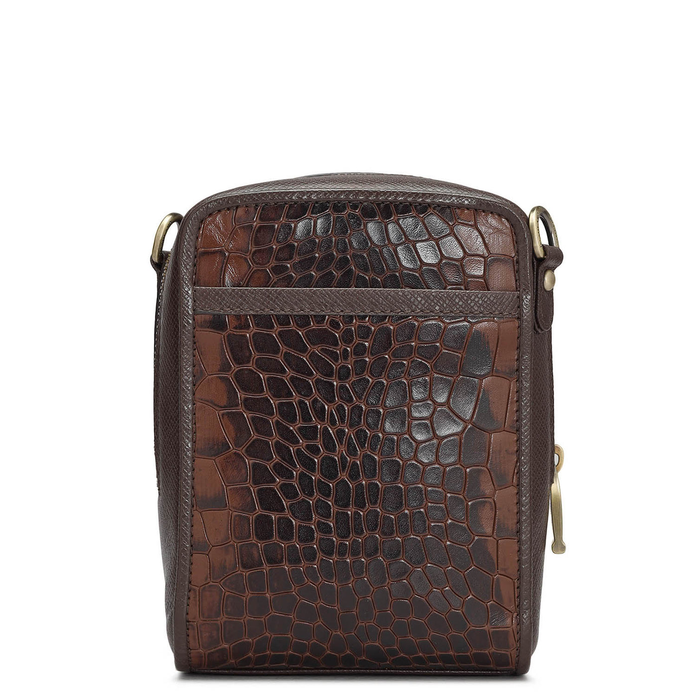 Croco Franzy Leather Men Sling - Brown