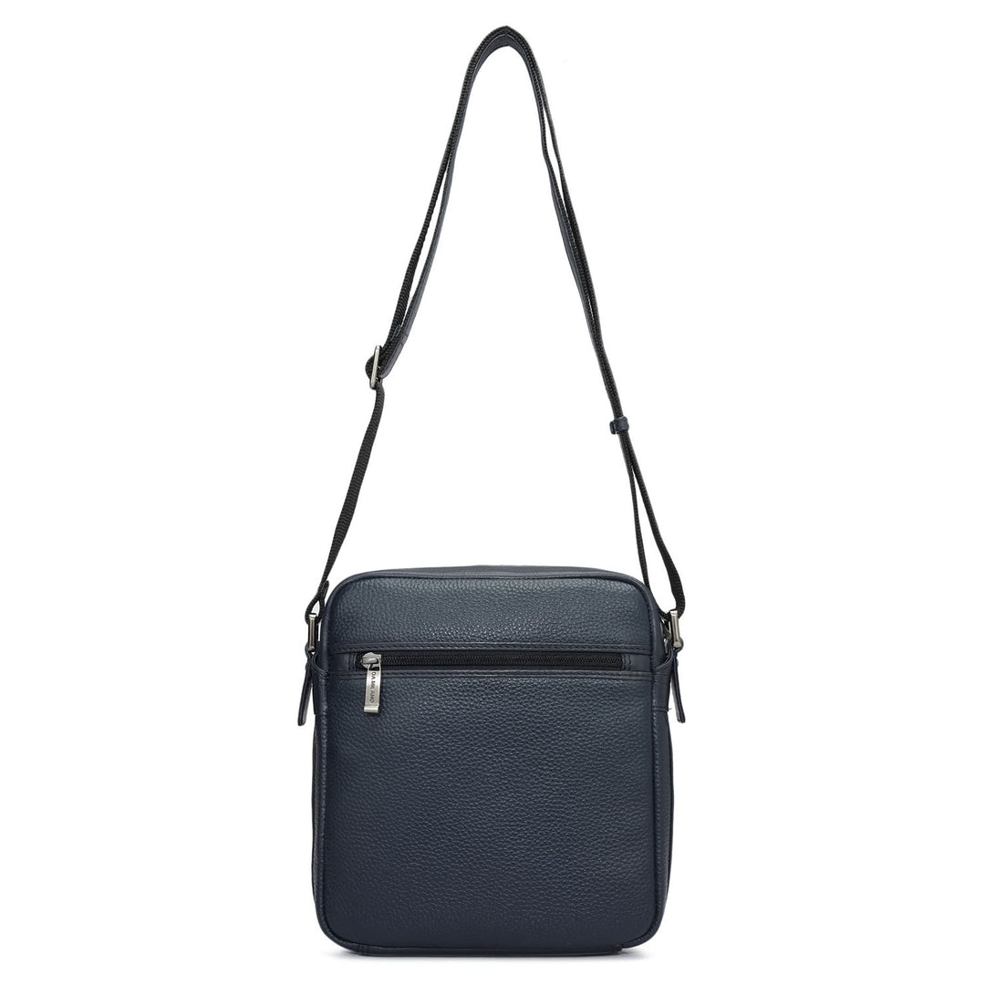 Wax Leather Men Sling - Navy