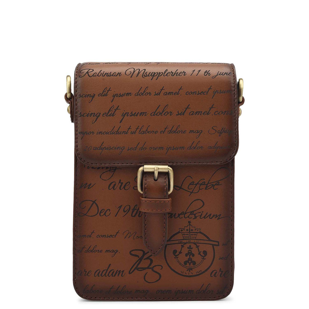 Signato Leather Men Sling - Cognac