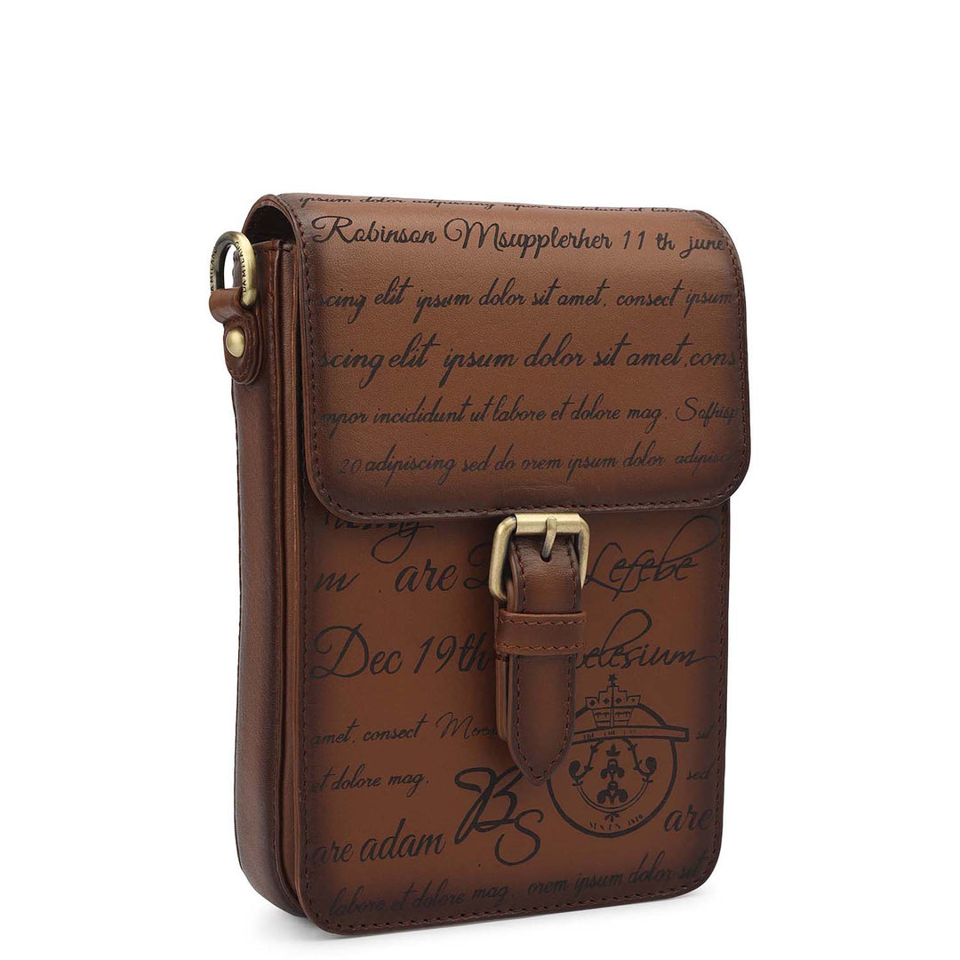 Signato Leather Men Sling - Cognac