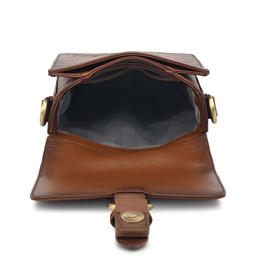Signato Leather Men Sling - Cognac