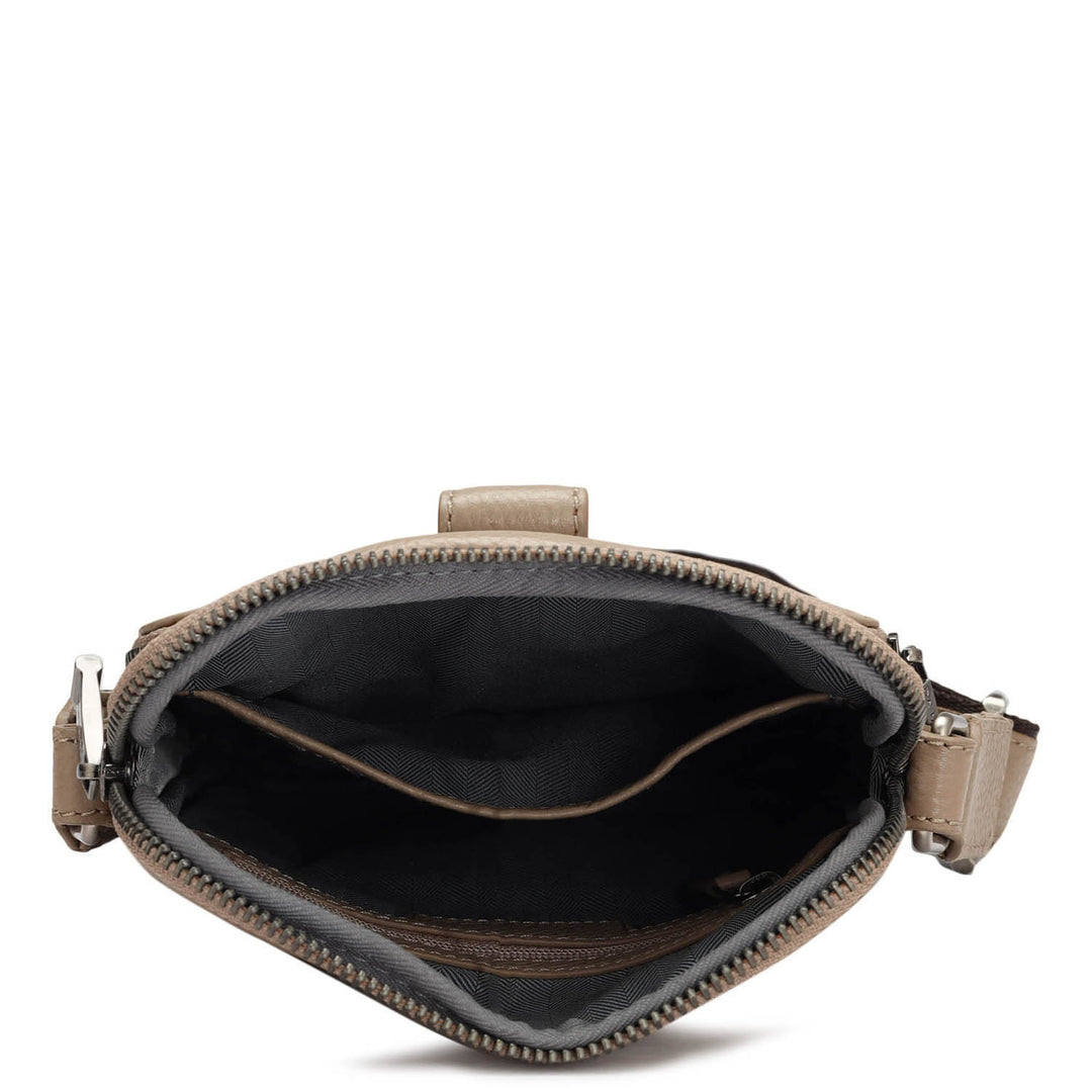 Wax Leather Men Sling - Greyish Taupe