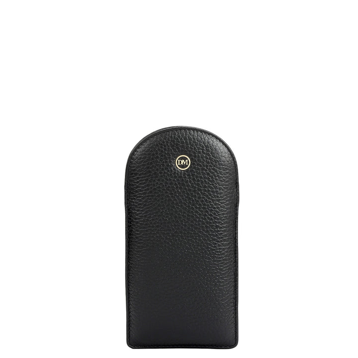 Wax Leather Spectacle Case - Black