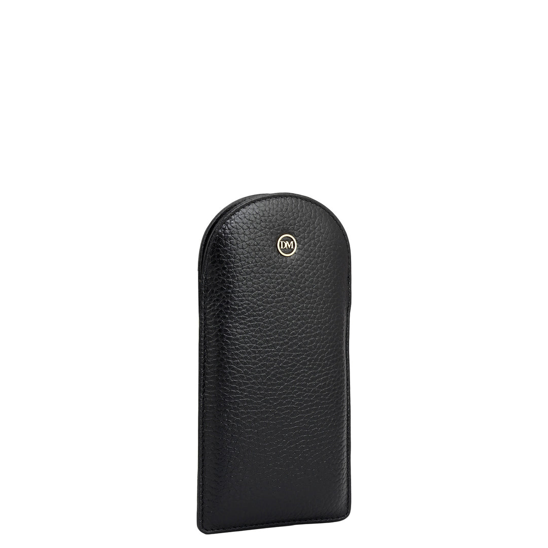 Wax Leather Spectacle Case - Black