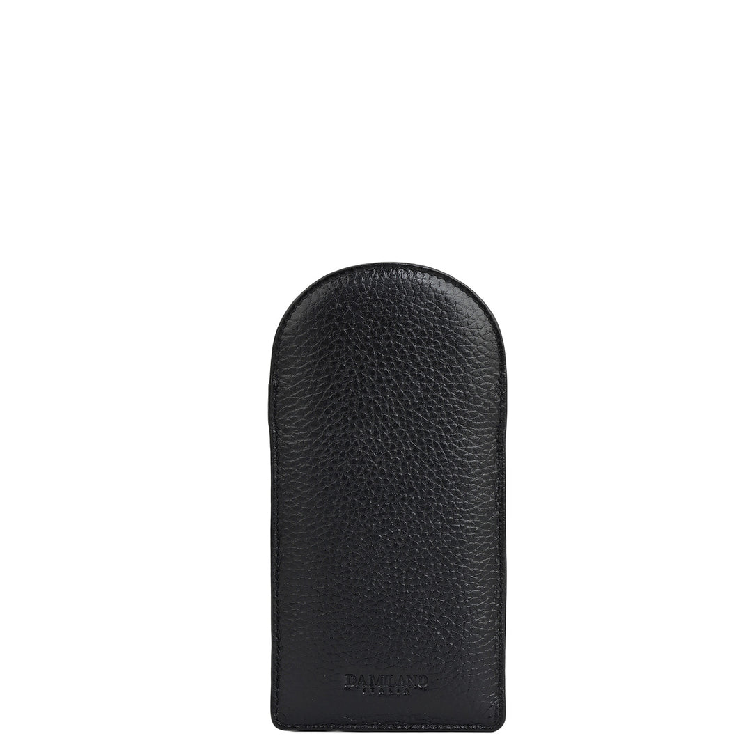 Wax Leather Spectacle Case - Black
