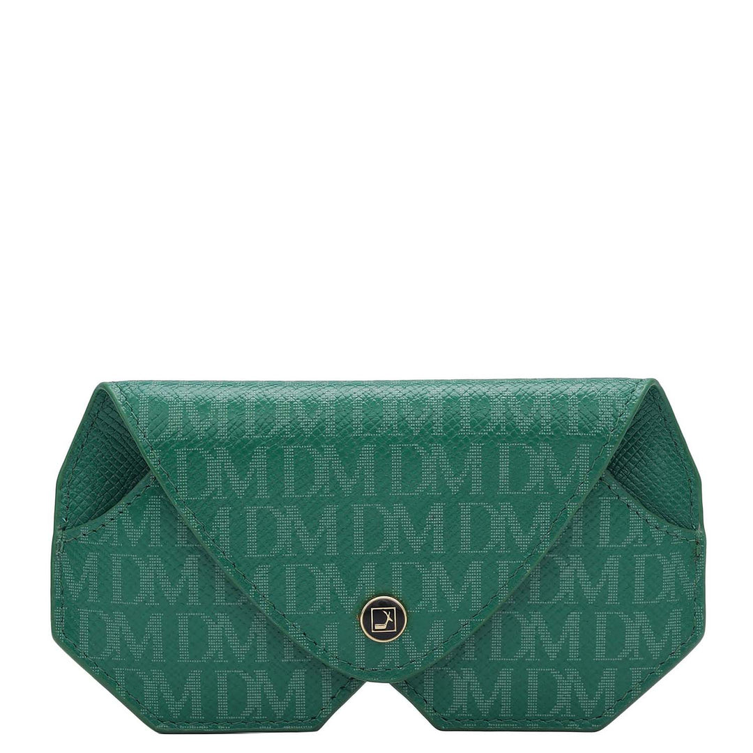 Monogram Leather Spectacle Case - Emerald Green