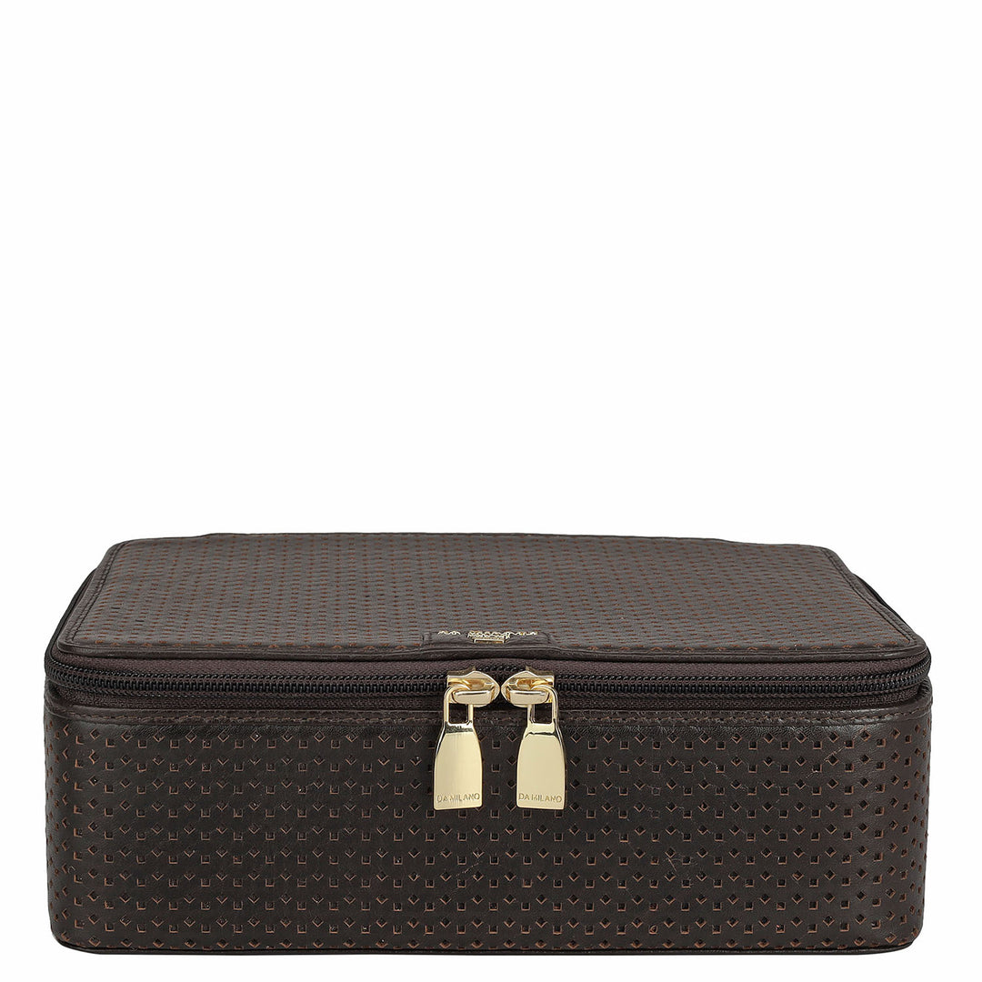 Pun Leather Spectacle Case - Chocolate