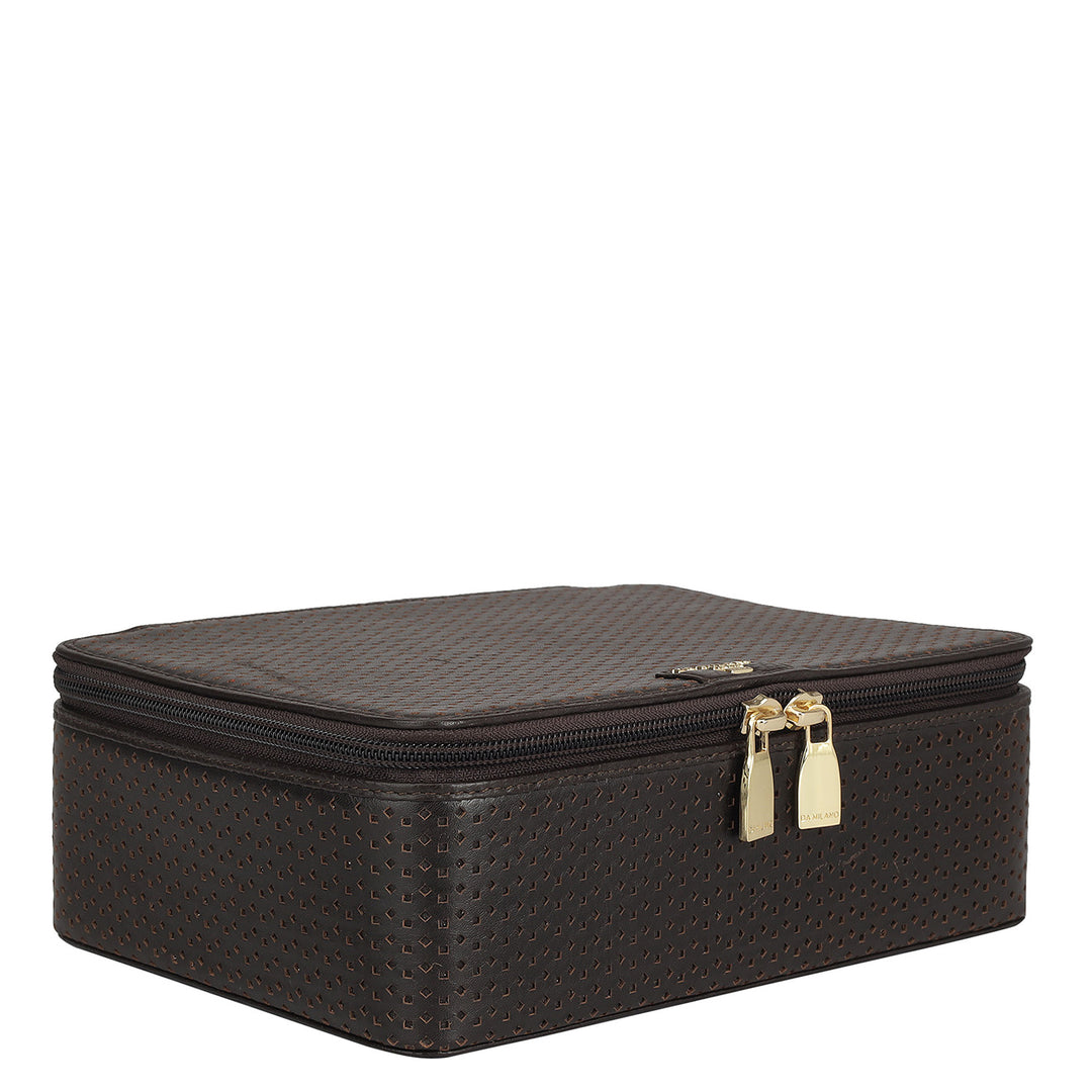 Pun Leather Spectacle Case - Chocolate