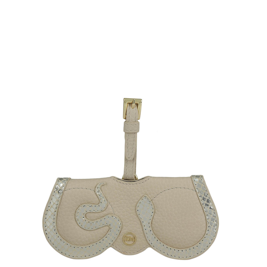 Wax Snake Leather Spectacle Case - Dove