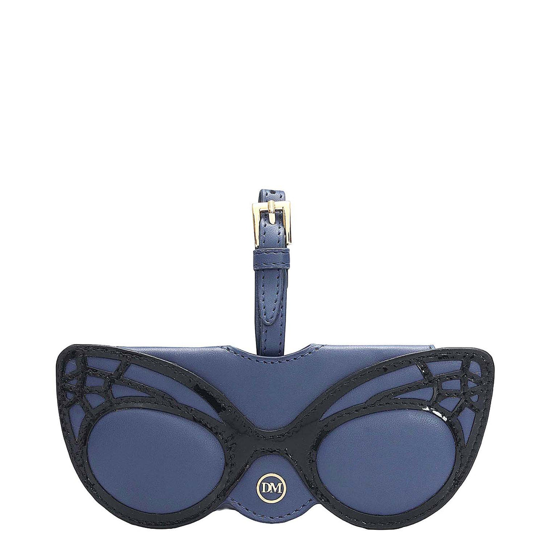 Plain Leather Spectacle Case - Blue