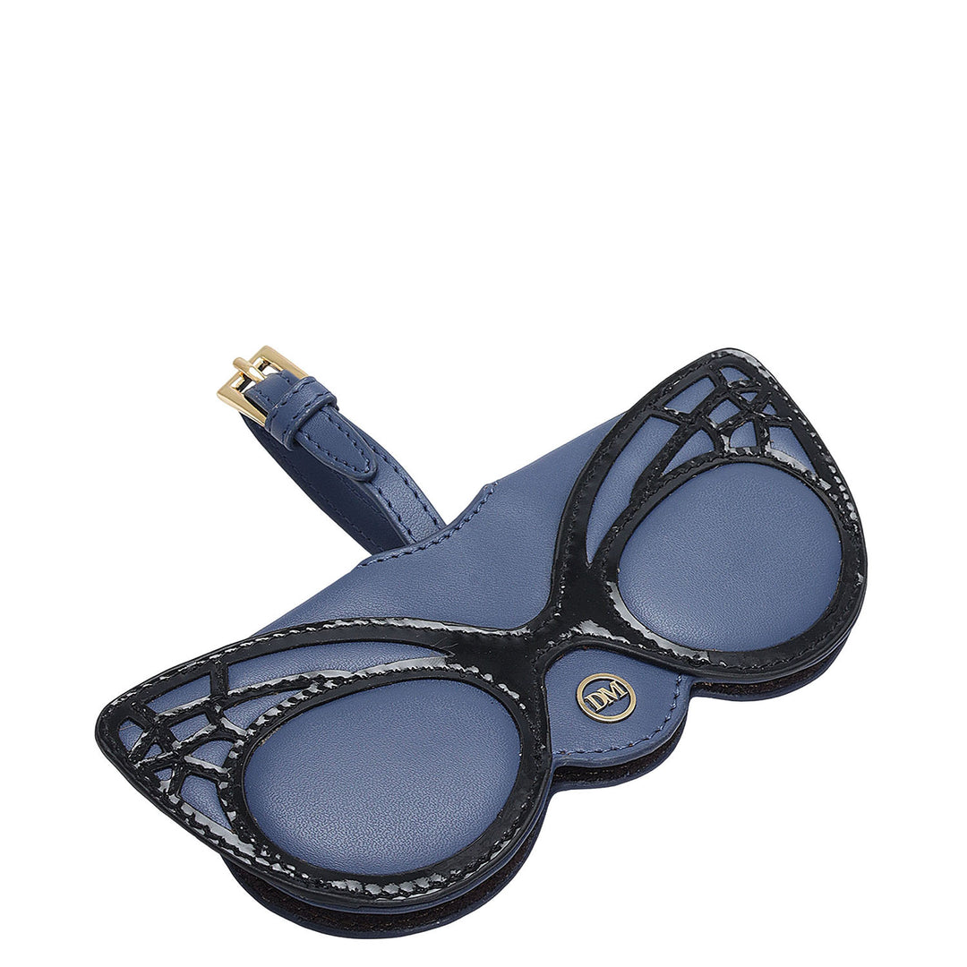 Plain Leather Spectacle Case - Blue