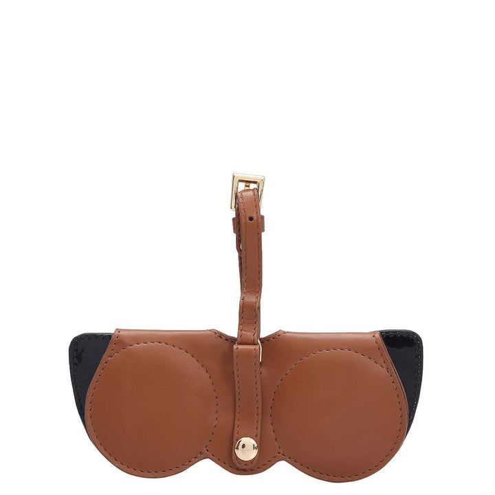 Plain Leather Spectacle Case - Cognac