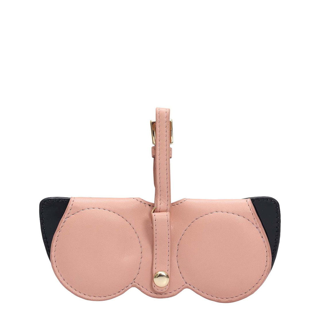 Plain Leather Spectacle Case - Peach