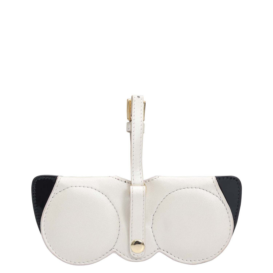 Plain Leather Spectacle Case - Snow