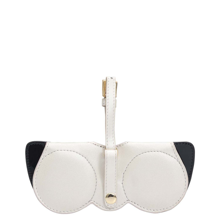 Plain Leather Spectacle Case - Snow