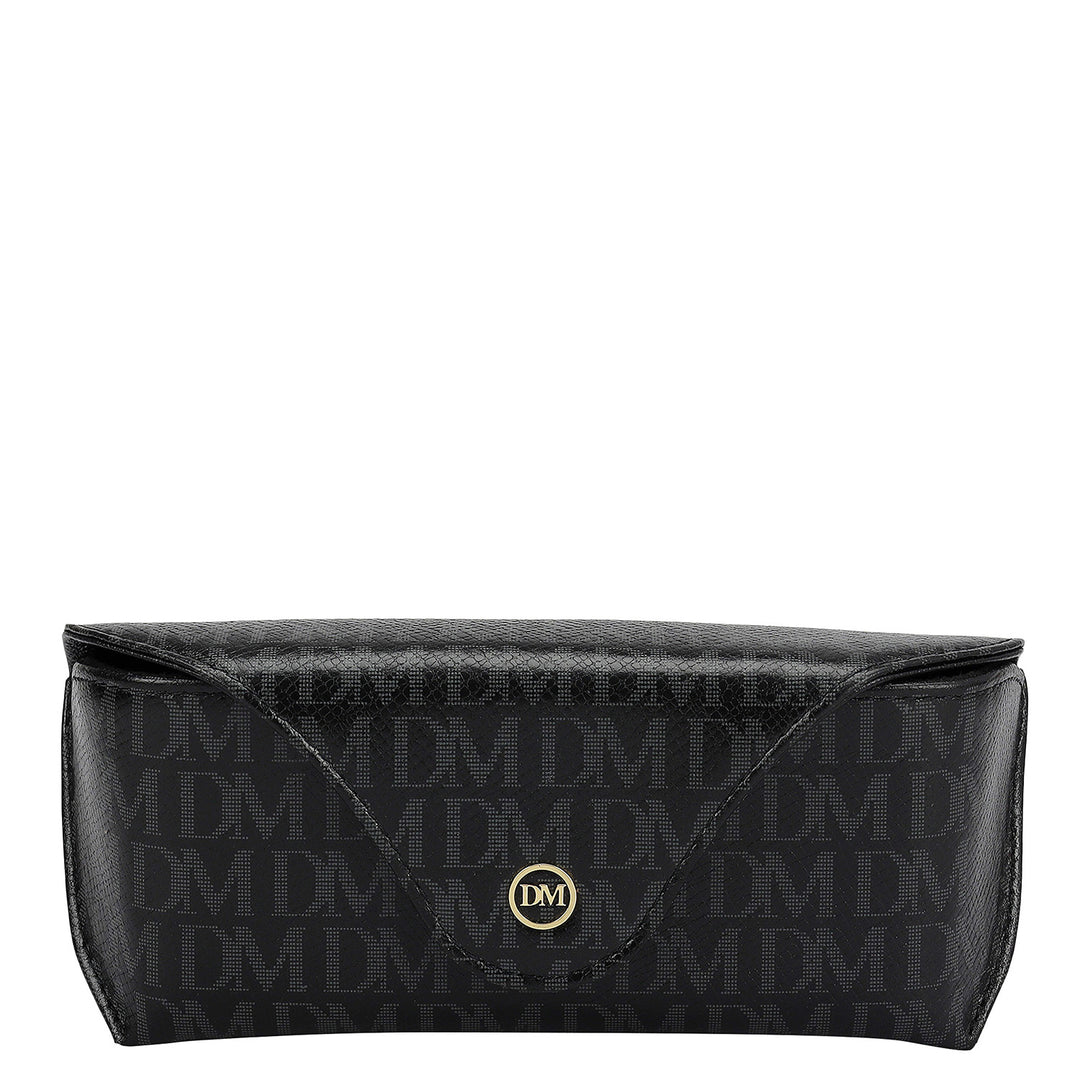 Monogram Leather Spectacle Case - Black
