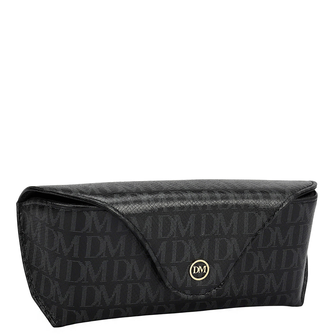 Monogram Leather Spectacle Case - Black