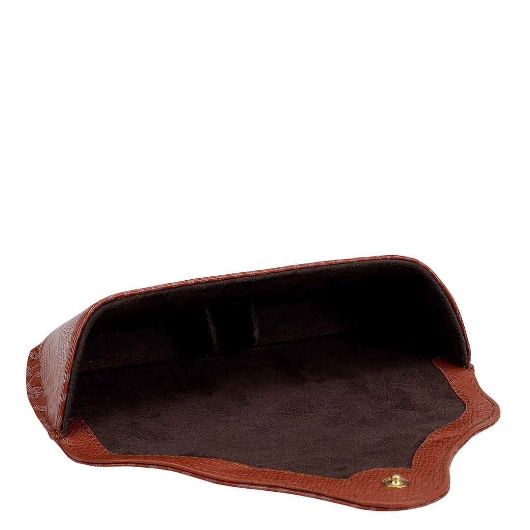 Monogram Leather Spectacle Case - Brick