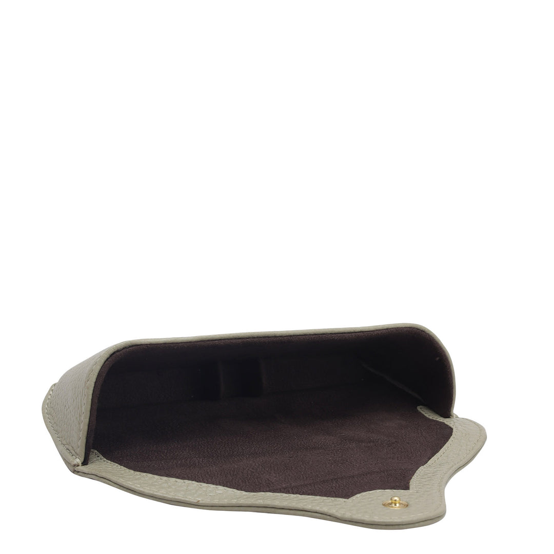 Wax Leather Spectacle Case - Khaki