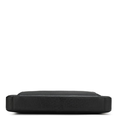 Black Franzy Leather Laptop Sleeve - Upto 16"