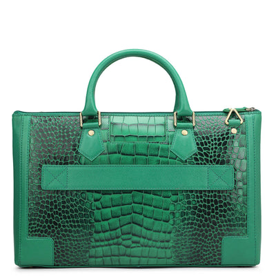 Sea Weed Croco Franzy Leather Laptop Sleeve - Upto 16"