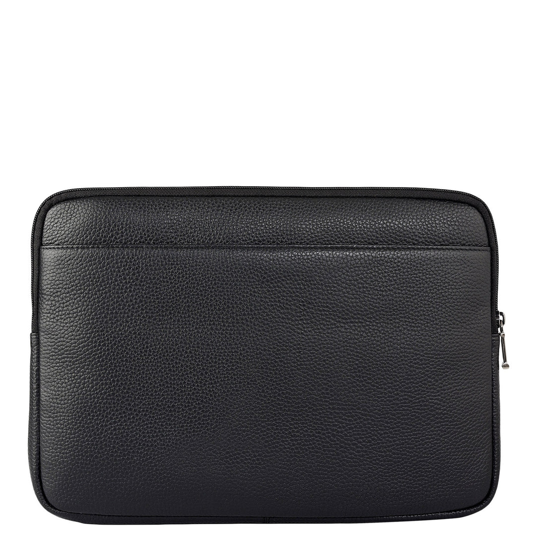 Wax Leather Laptop Sleeve - Black