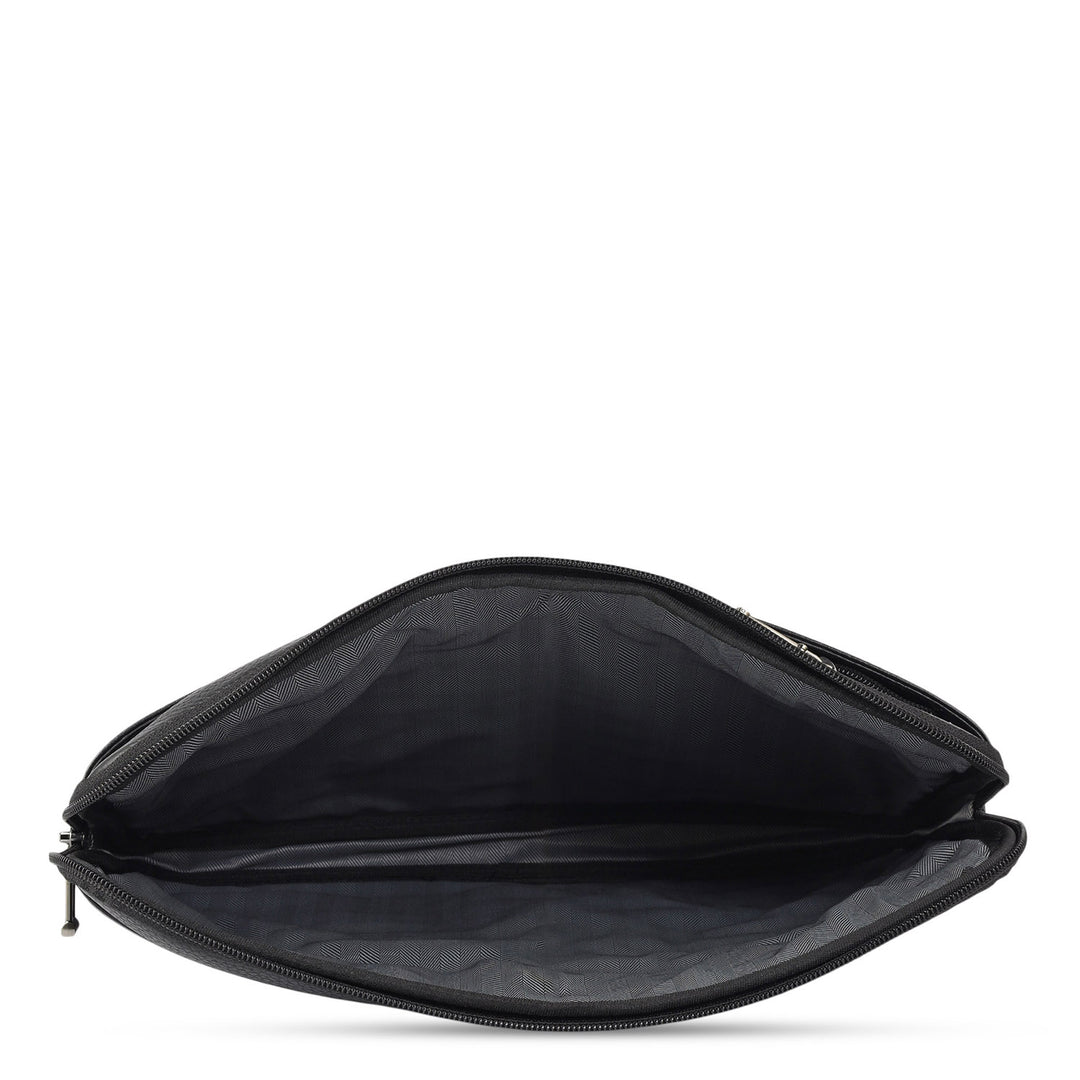 Wax Leather Laptop Sleeve - Black