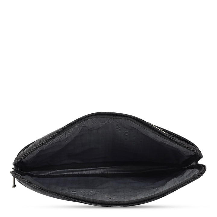 Wax Leather Laptop Sleeve - Black