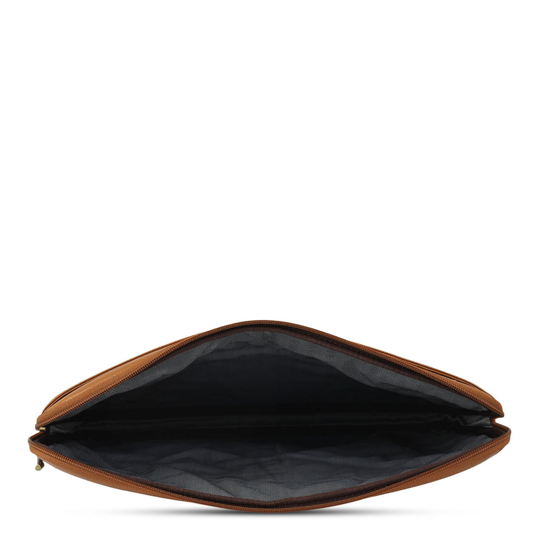 Wax Leather Laptop Sleeve - Caramel