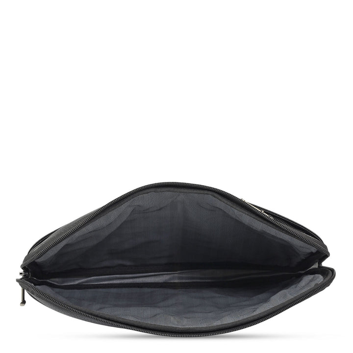 Wax Leather Laptop Sleeve - Black