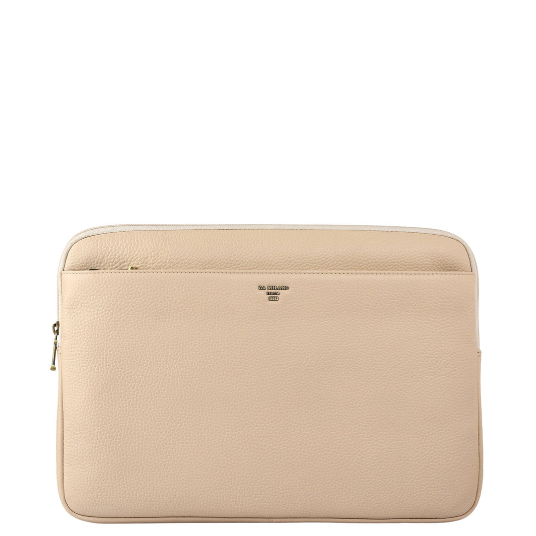 Wax Leather Laptop Sleeve - Dove