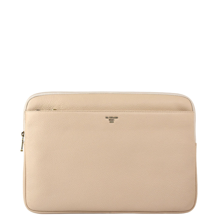 Wax Leather Laptop Sleeve - Dove